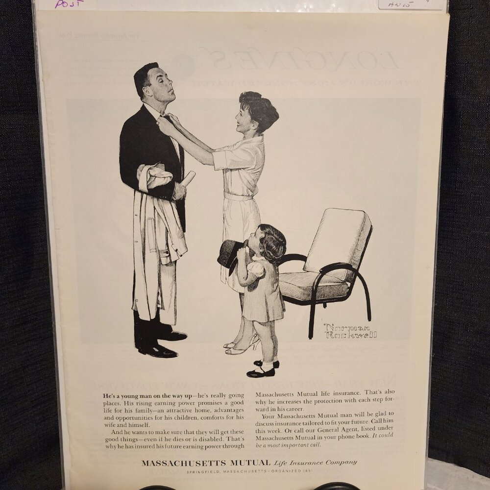 Norman Rockwell Art - Mass Mutual Advertisement - Longines Watches